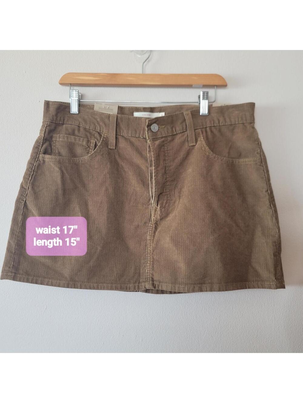 Levi's Icon Corduroy Mini Skirt Y2K Indie Academia 31 New - Picture 3 of 7